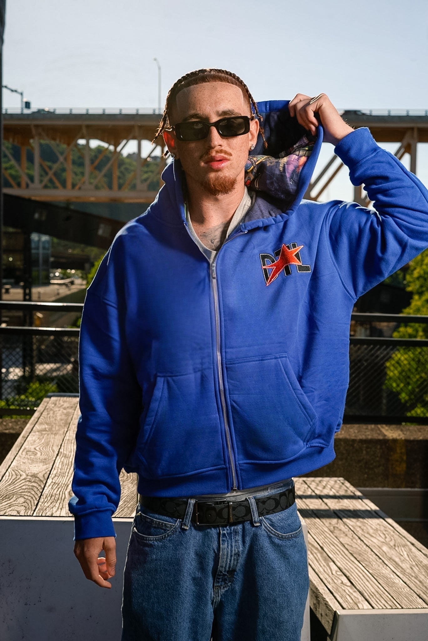 Blue North Shore Night Lights Zip-Up Jacket