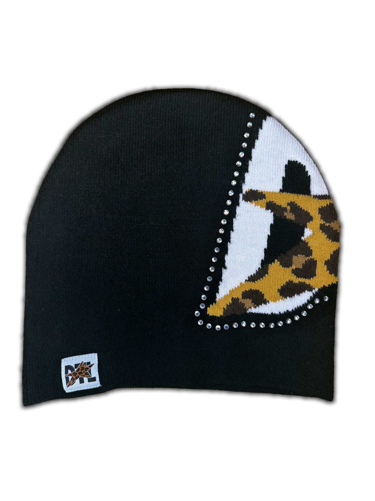 Black/Cheetah Beanie