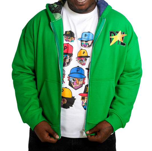 Green North Shore Night Lights Zip-Up Jacket