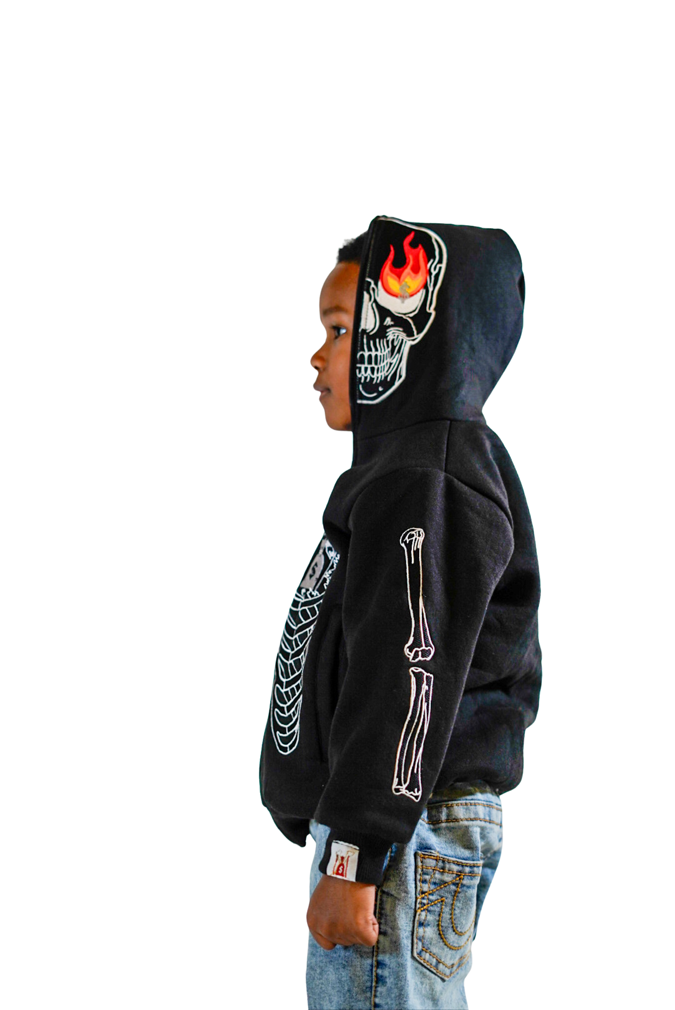 Kids Black SkeleZip