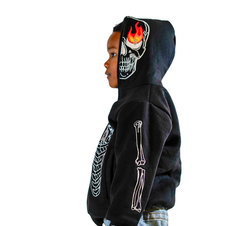 Kids Black SkeleZip