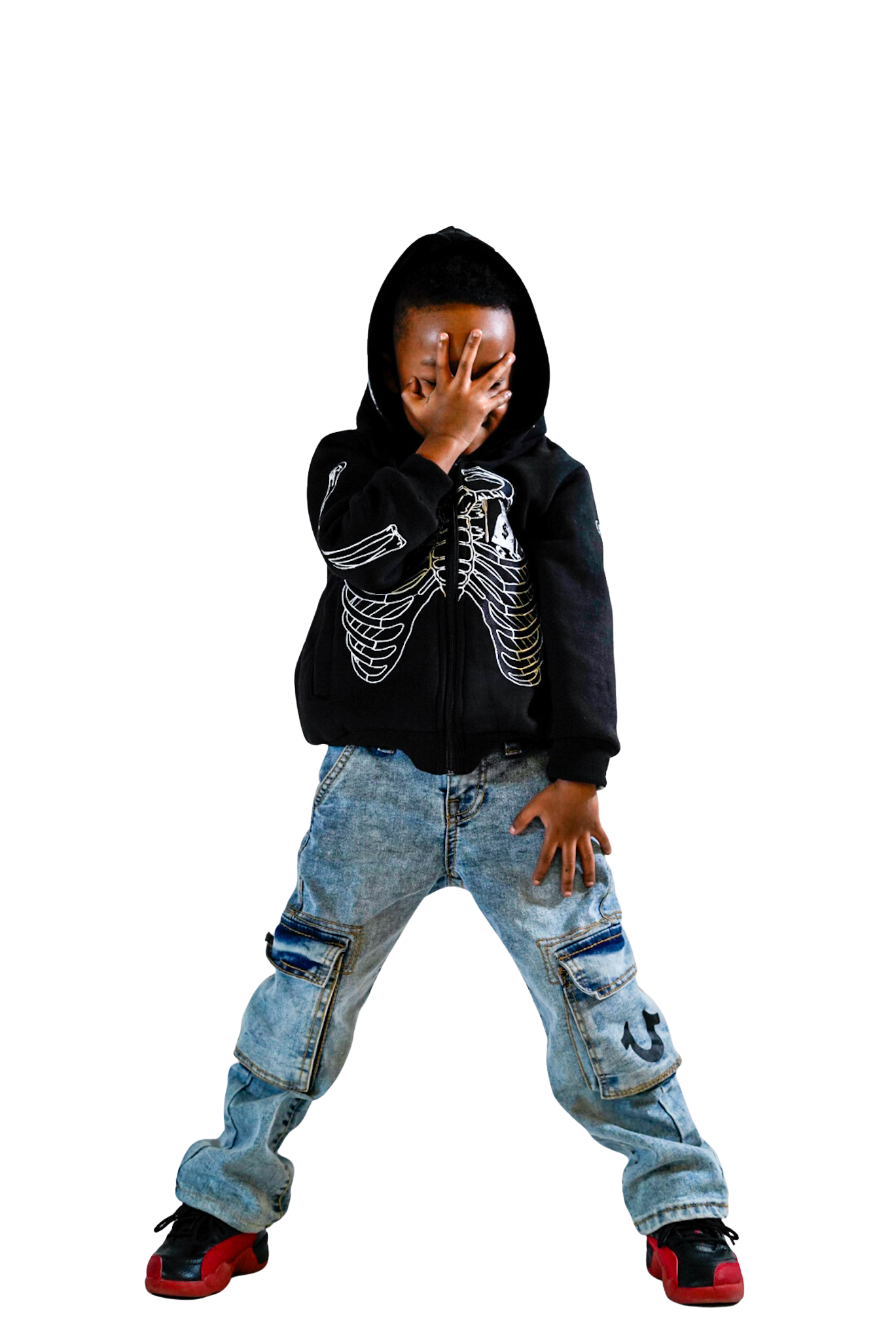 Kids Black SkeleZip
