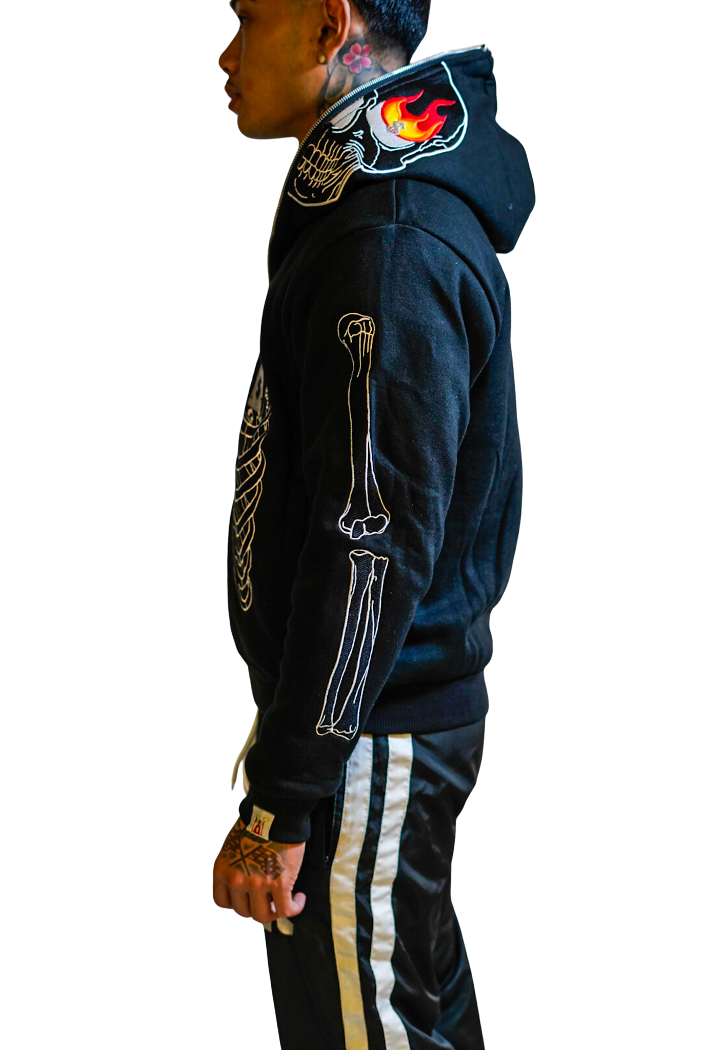 Adult Black SkeleZip