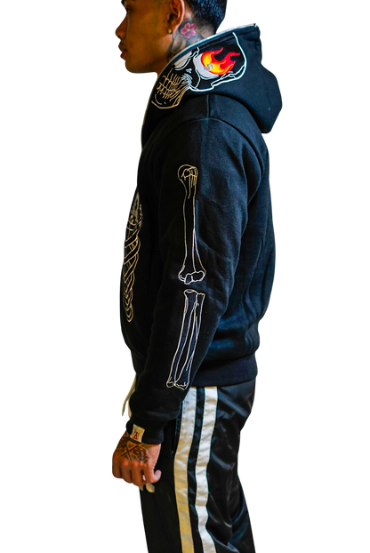Adult Black SkeleZip