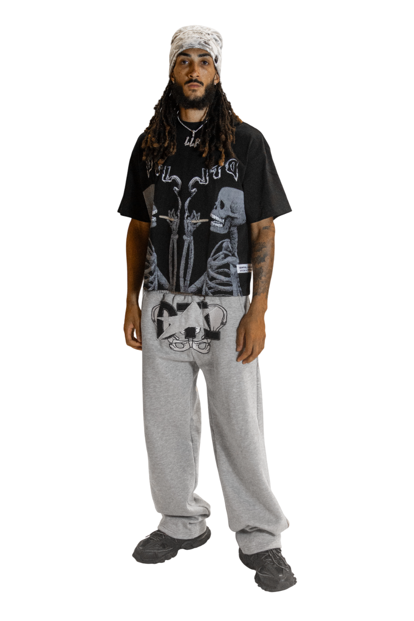 Black Skele-Smoke Tee