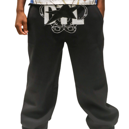 Black Skele-Sweats (Wide)
