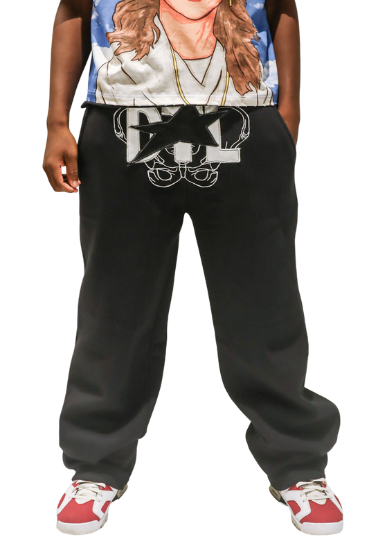 Black Skele-Sweats (Wide)